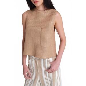 NEW TWP cropped muscle tank top in natural